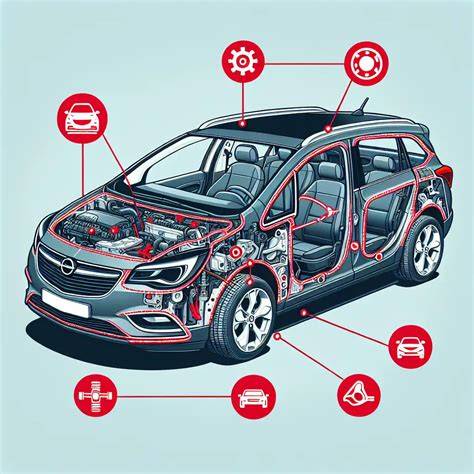 Infographic: Veelvoorkomende plekken van olielekkage bij Opel Karl/C16