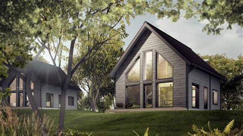 Foto: Moderne houten vakwerkvilla in Duitsland