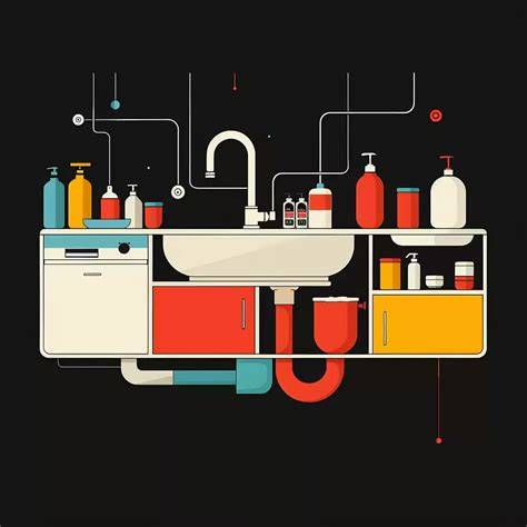 illustratie: overzicht verschillende opbergoplossingen onder wastafel