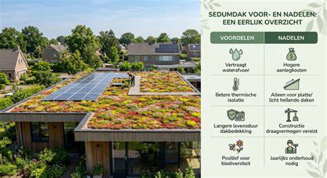 Infographic: Overzicht voordelen sedumdak en gewichtseductie