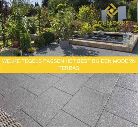 Kleur- en formaatcombinaties voor modern terras