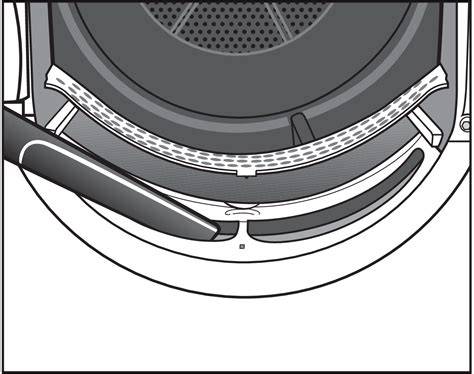 Diagram: Binnenkant van een Miele Novotronic droger met aanduiding van kanalen, ventilator en filters