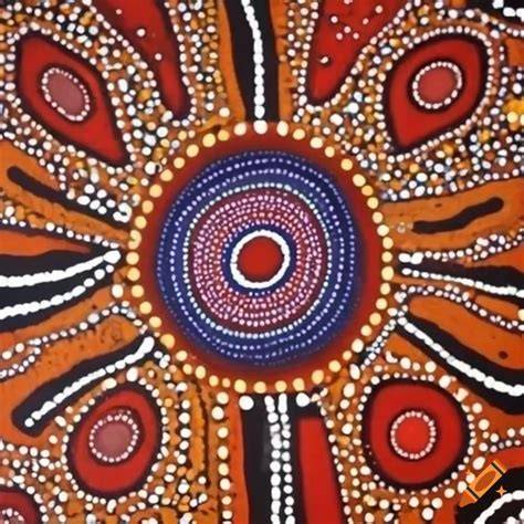 Aboriginal dot painting en rotstekeningen infographic