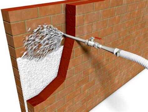 Een infographic die het proces van spouwmuurisolatie met inblaaswol visualiseert, inclusief de boorpatronen en het inblaaspistool.